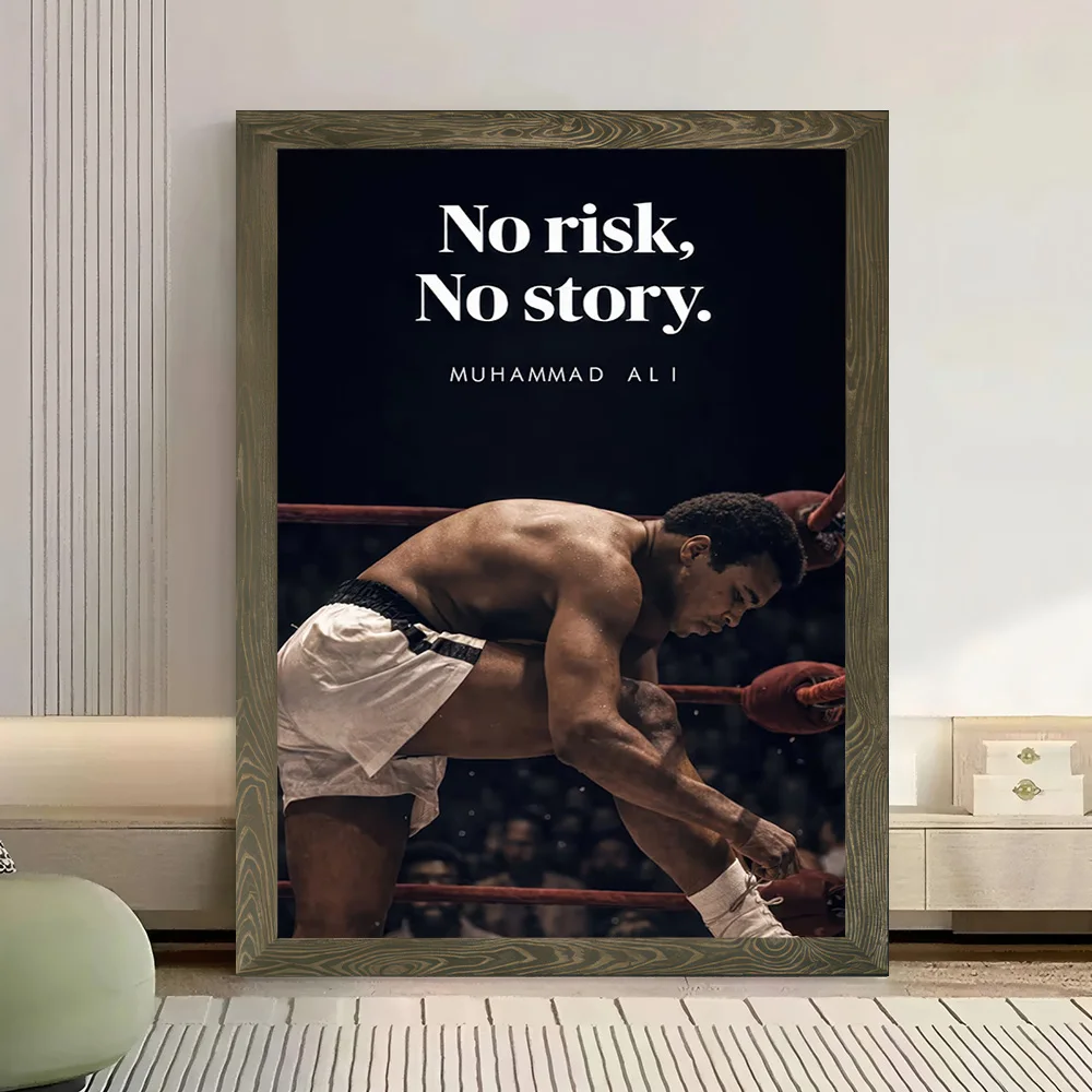 Muhammad Ali No Risk No Story Printed Canvas Poster Personalized High Quality Wall Art Paintings for Modern Home Decorations - view 3