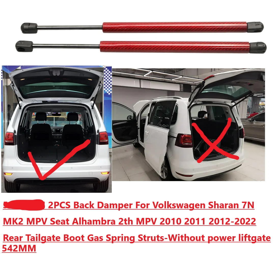 

Back Damper For Volkswagen Sharan 7N MK2 MPV Seat Alhambra 2th 2010-2022 Rear Tailgate Boot Gas Spring Struts Prop Lift Support