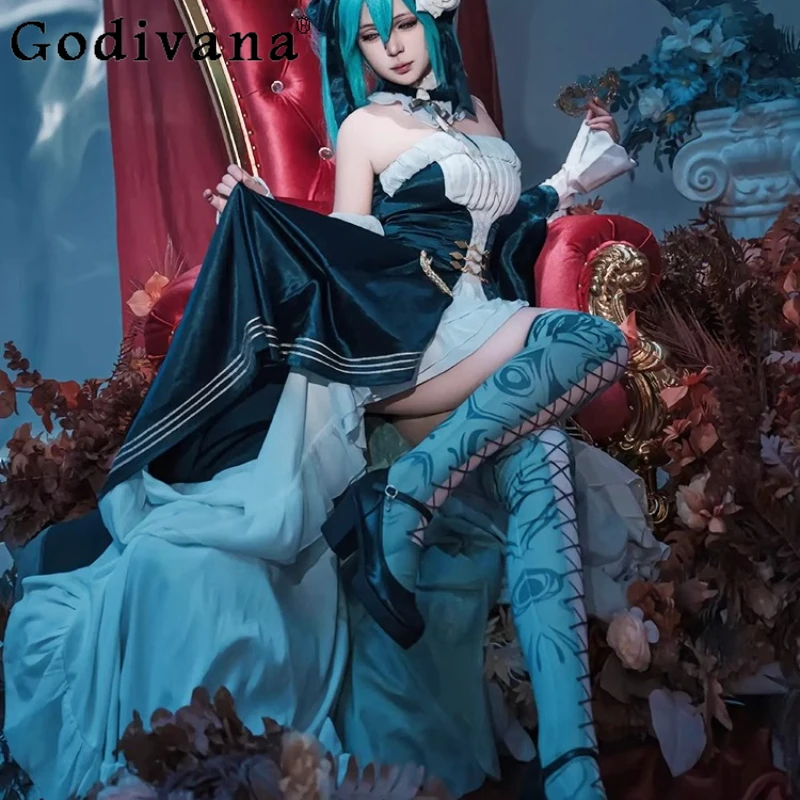 Cosplay Party Dress for Women Black Street Halloween Uniform Full Dress Set Female Festival Carnival Role Playing Dress