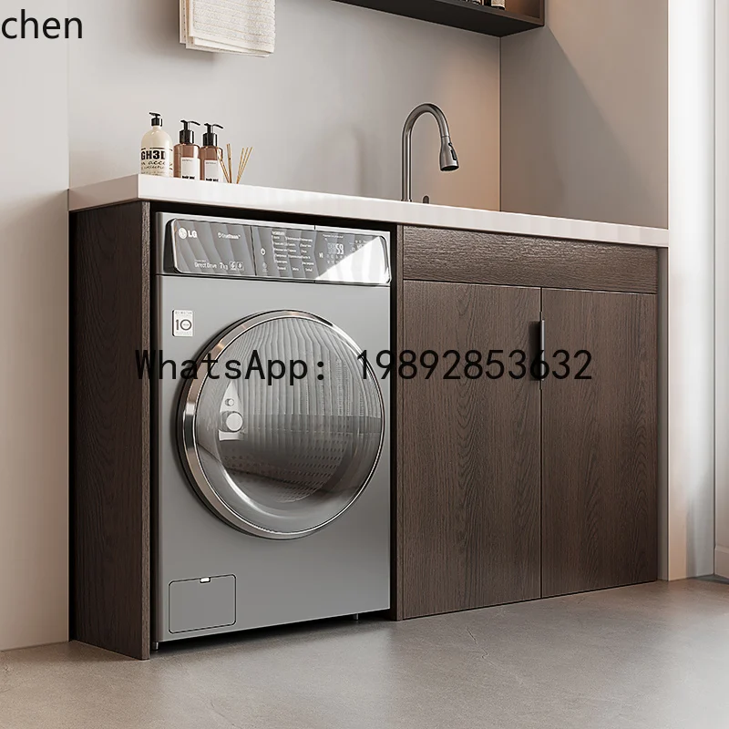 balcony washing machine cabinet integrated laundry pool  board quartz stone wash basin drum   significant other cabinet