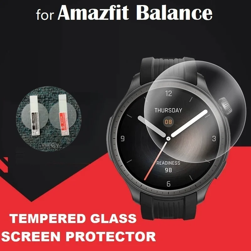 5PCS สมาร์ทวอท์ชป้องกันหน้าจอสําหรับ Amazfit BALANCE รอบกระจกนิรภัย HD CLEAR Anti-Scratch ป้องกันฟิล์ม