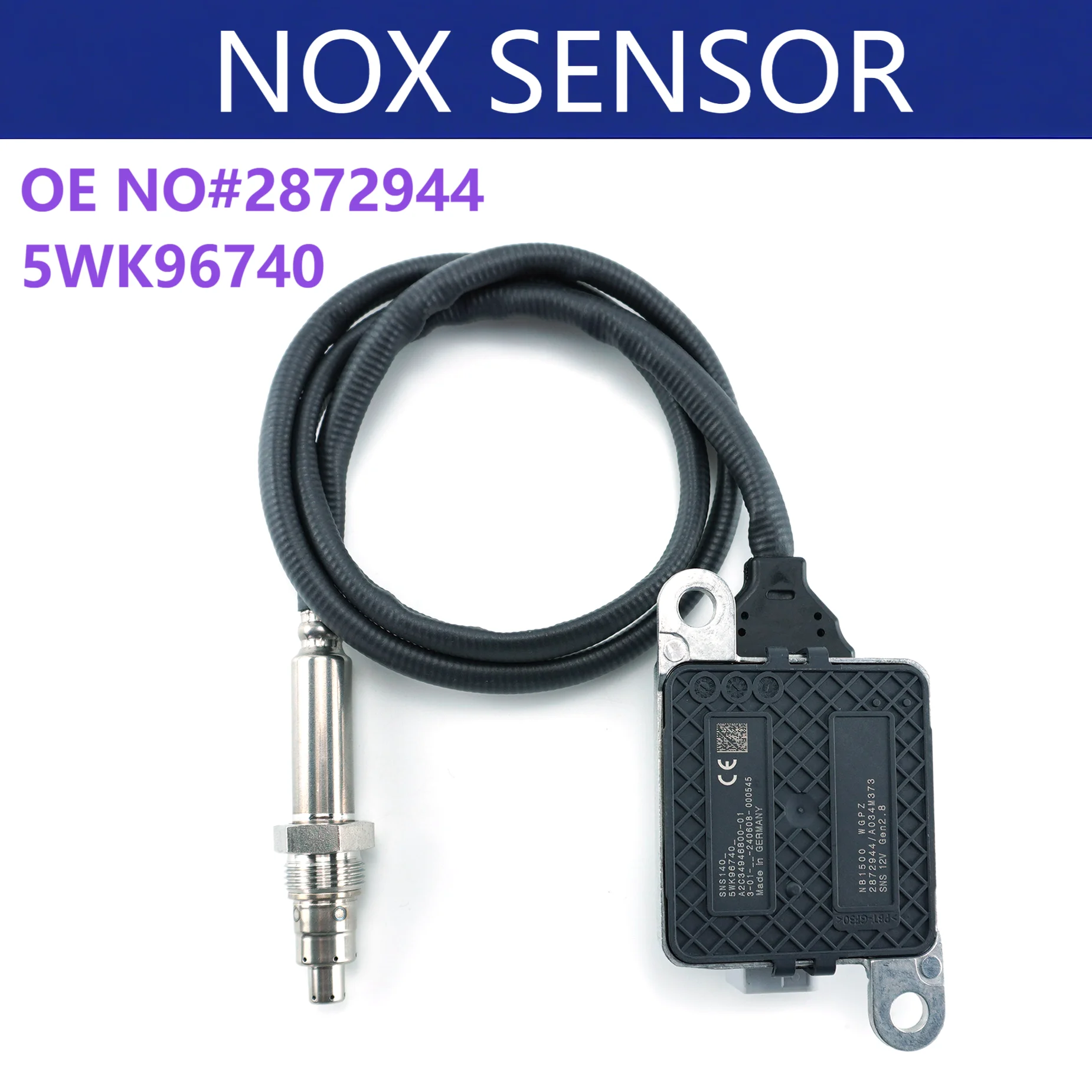 

2872944 5WK96740 A2C34946800 12V Factory Outlet Nitrogen Oxide NOx Sensor For Cummins Truck Car Nitrogen Nox Oxygen Sensor