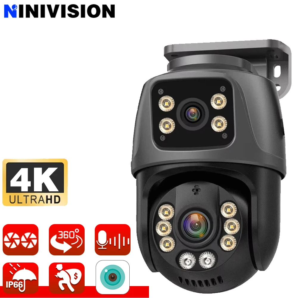 

Dual Lens 4K 8MP PTZ POE IP Camera Auto Tracking Outdoor Home Security Surveillance Camera CCTV Surveillance Cameras iCSee XMEye