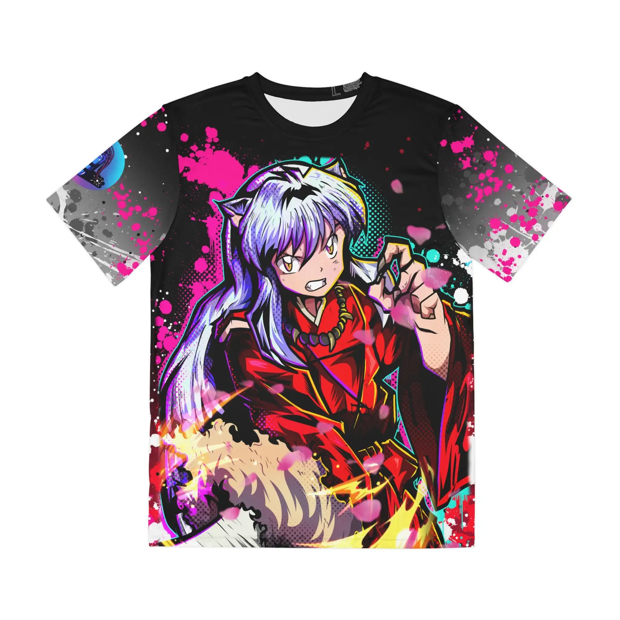 Trendy Collectible Unisex Crew Neck Inuyasha Character Tee Soft Printed Top Ideal For Night Out And Casual Street Style Looks