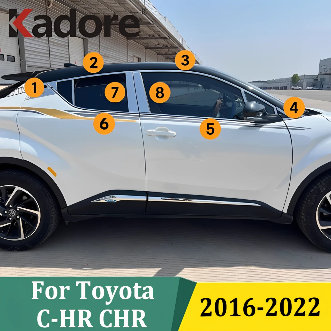 

Для Toyota C-HR CHR 2016-2019 2020 2021 2022, накладки на окна, центральные стойки, крышки рамы B + C, автомобильные аксессуары