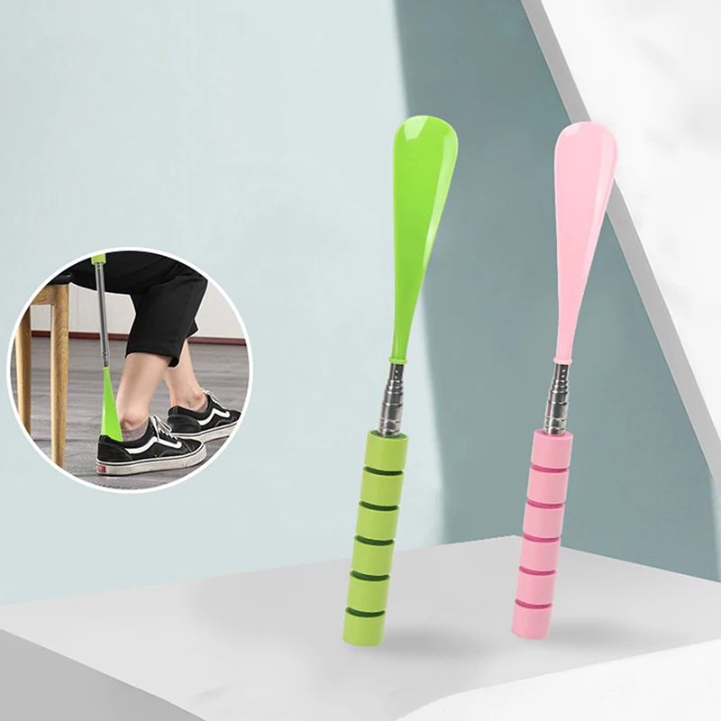 1PCS Long Adjustable Retractable Shoe Horn Stainless Steel Shoe Horn Long Handle Shoehorn Durable Shoe Lifter Shoes Spoon