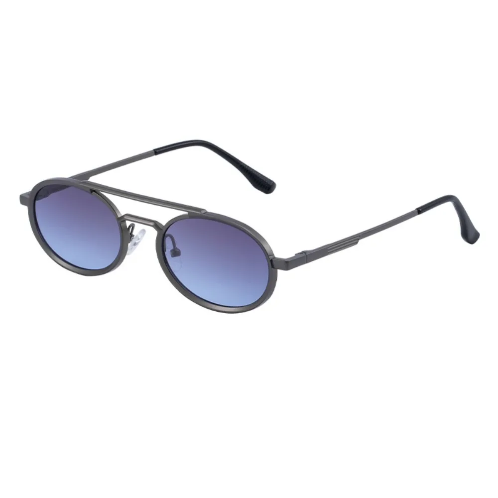 

Punk Round Oval Sunglasses Small Frame Double Beam Metal Eyewear Lightweight Multicolor Lenses Steampunk Sunglasses Beachside