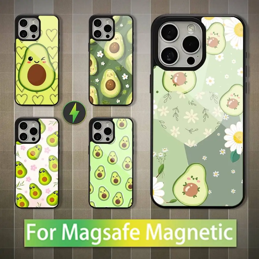 

Fruit Cartoon Avocado Phone Case For iPhone 16,17,15,14,13,12,11,Pro,Max,Plus,Mini,Magsafe,Magnetic Wireless Charging Case