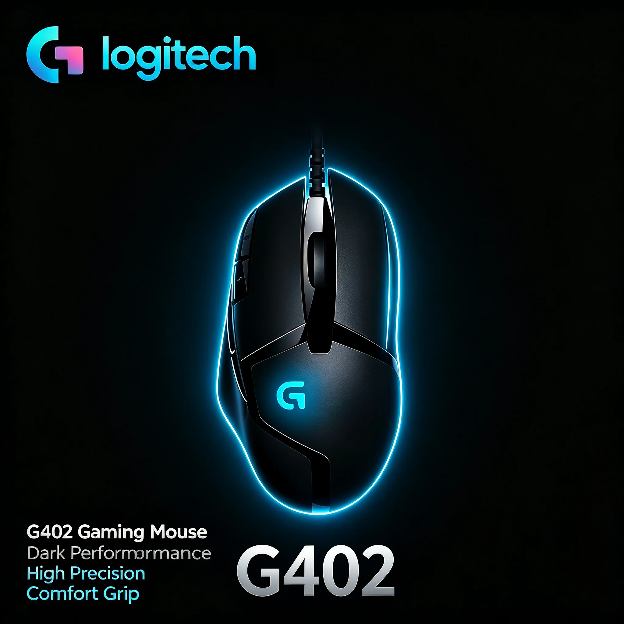 Logitech G402 Hyperion Fury Wired Gaming Mice RGB Illumination For Laptop