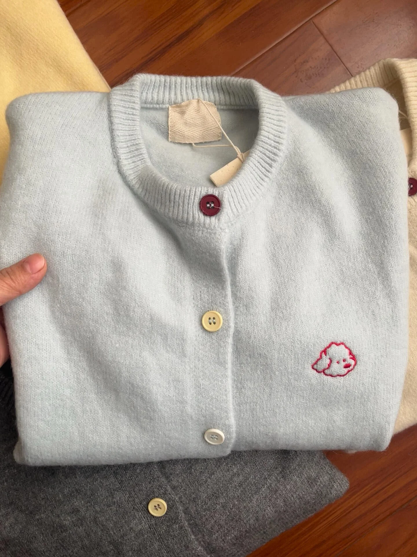 Dames los casual gebreid open vest binnenkleding herfst winter nieuwe Sle beer/varken/dier patroon geborduurd...