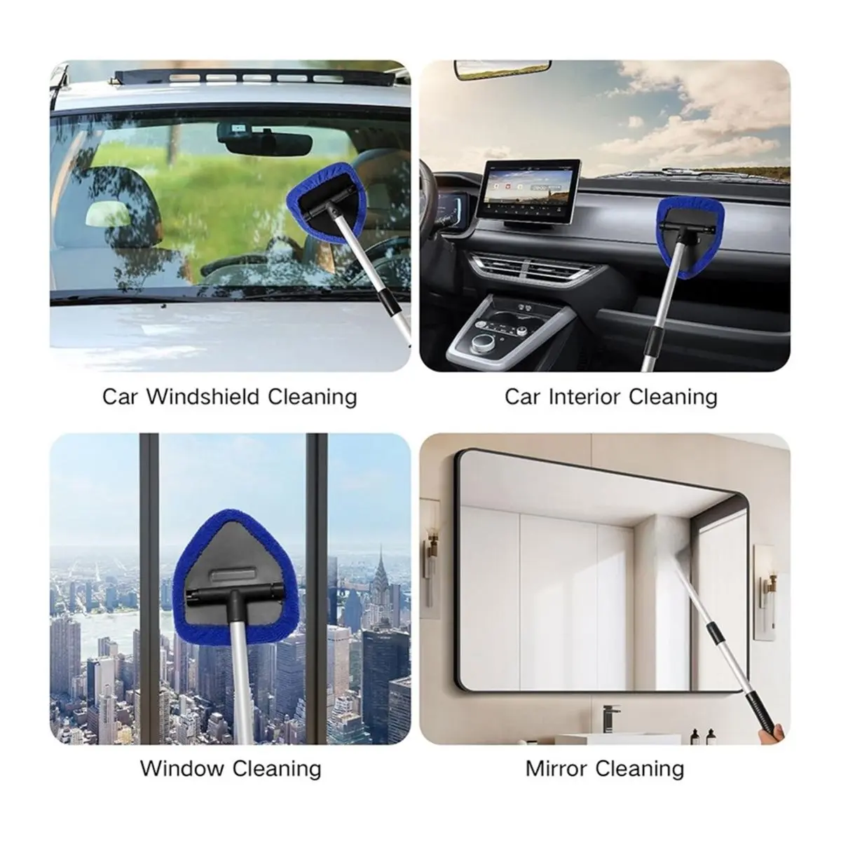 Windshield Cleaner Tool, Car Window Cleaning Wash Kit,Glass Wiper Kit for Cleaning Car Window and Similar Glass Surfaces