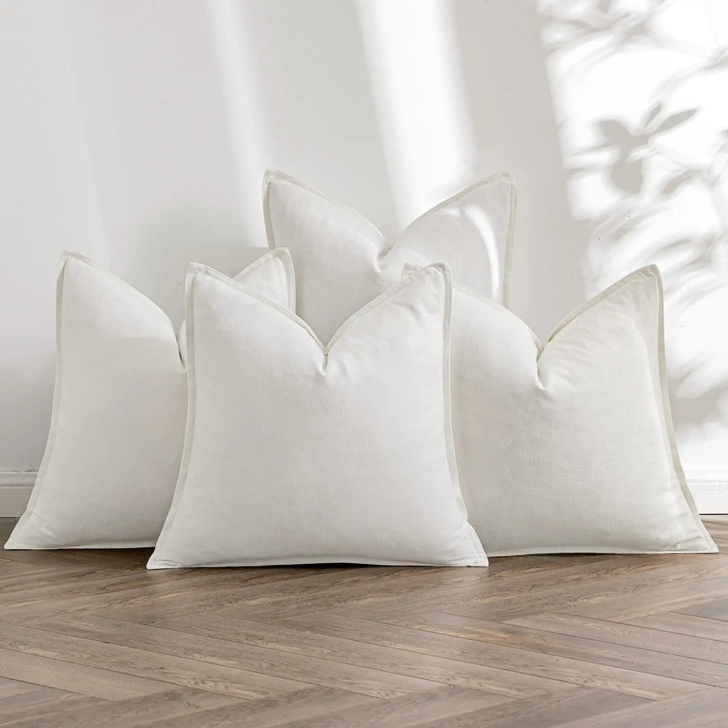 

Cream Linen Pillow Covers Pa Of 4 Decorative Natural Solid Throw Pillow Covers Soft Accent Boho Farmhouse Couch Pillowcases