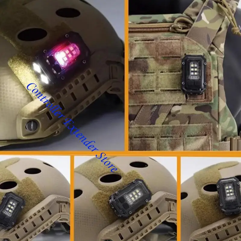 N84B Multipurpose Camping Flashlights For Helmets Backpacks Waterproof Base Light With Loopings Plate 1.5H