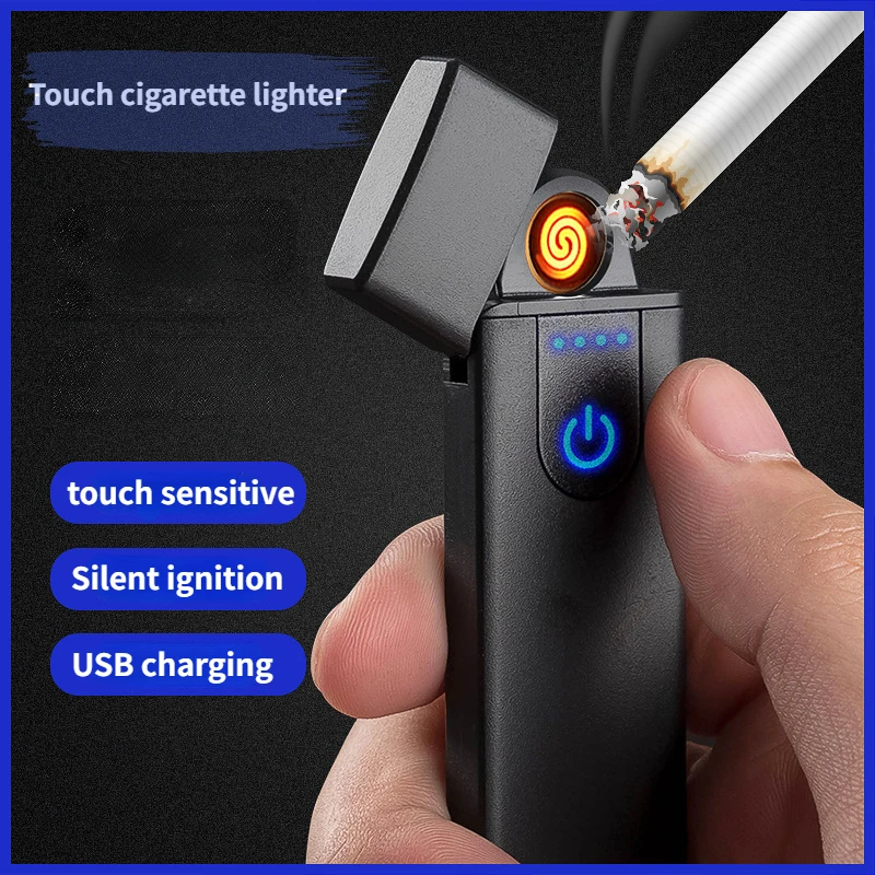 

Newest USB Lighter Portable Rechargeable Windproof LED Light Touch Induction Heating Wire Cigarette Lighter Factory Direct Sale