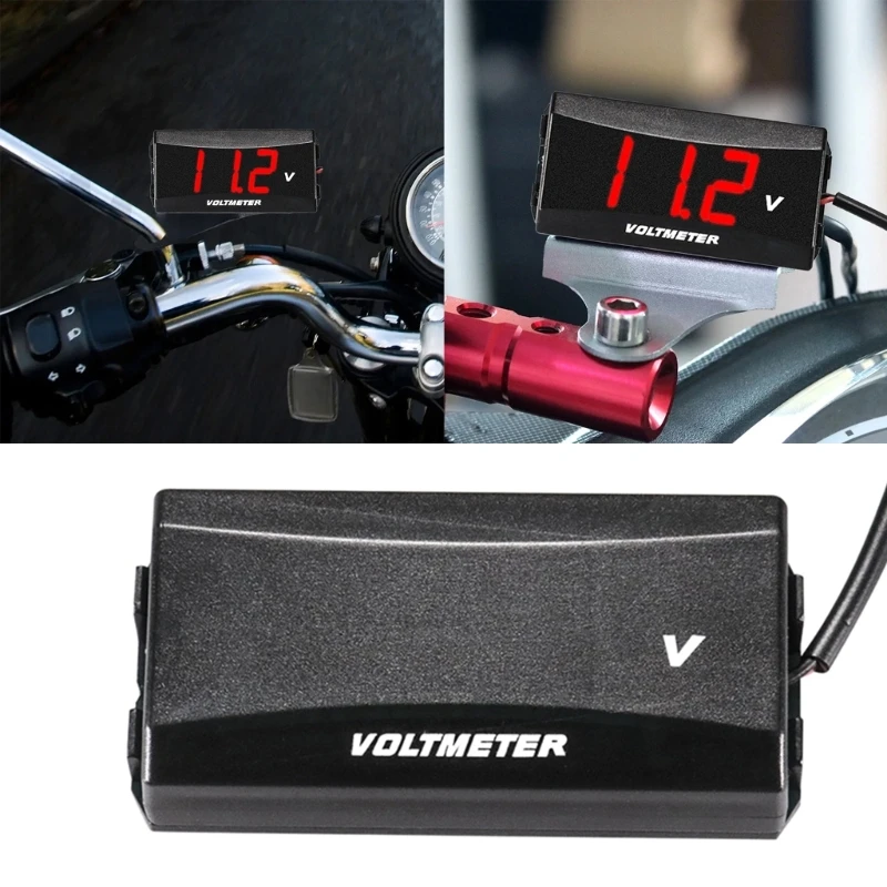 

Waterproof Voltmeter Voltage Meter Gauge for Motorcycle Scooters DC12-80V LED Digital Voltmeter Battery Voltage Monitor D7YA