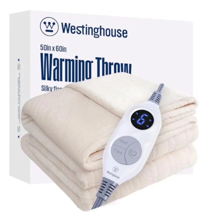 

Heated Throw Blanket Flower Jacquard Electric Blanket Throw with 6 Heating Levels and 2-10 Hours Auto-Off Flannel to Sherpa Sup