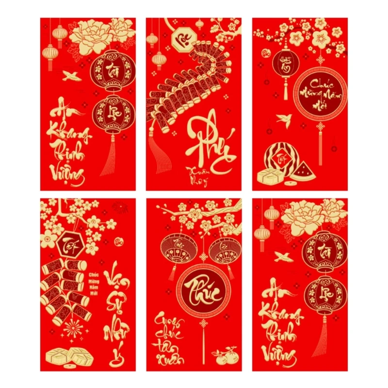 Paquetes enrojecimiento Año Nuevo, sobres tradicionales con temática del año serpiente, papel para dinero del chino,
