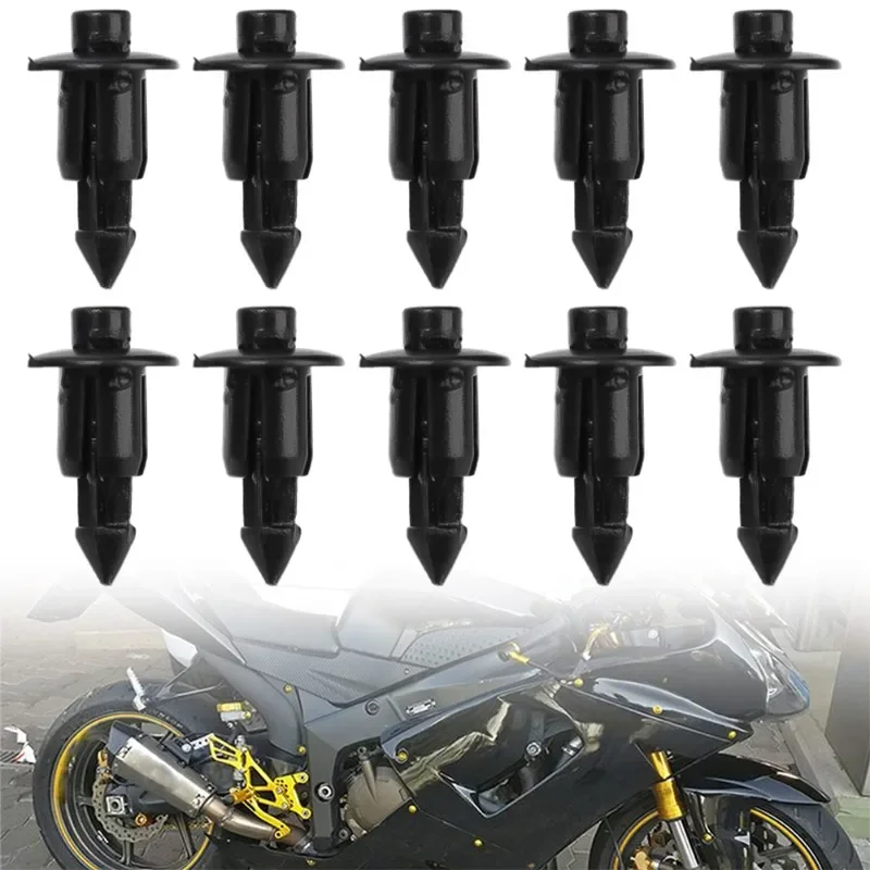 Motorcycle Plastic Rivet Fasteners Car Bumper Fender Black Screw Snap Decorative Panel Fastener Clip for Honda