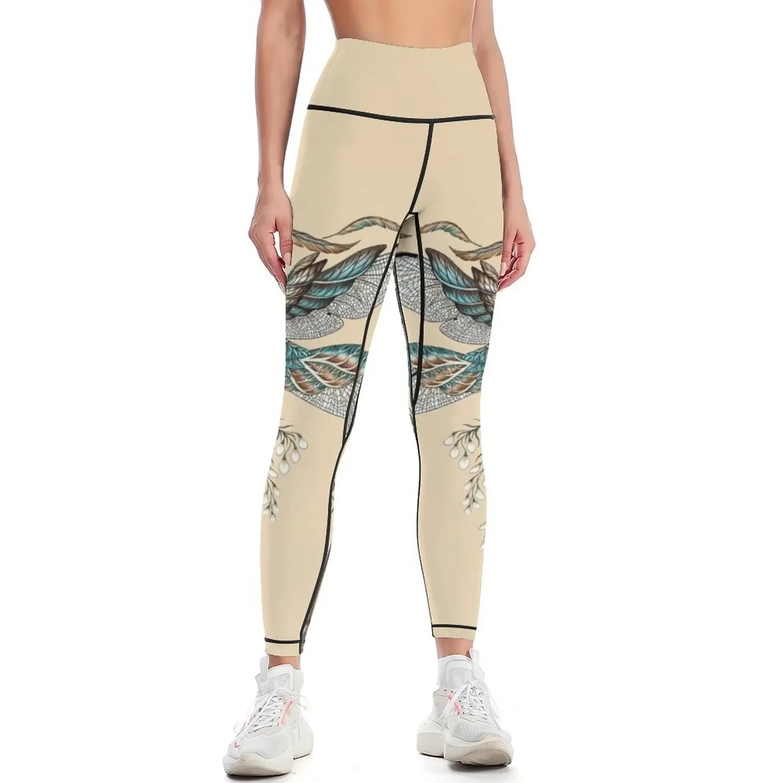 

Dragon Fly Tattoo Leggings sportswear gym gym top legging push up fitness set gym Womens Leggings