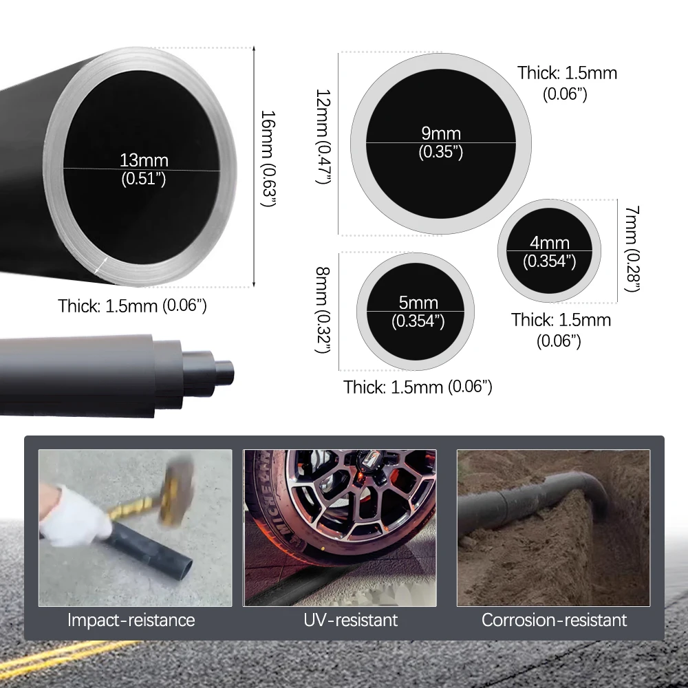 50-5 متر حديقة 1/4 ''5/8 مللي متر 3/8 "1/2'' خرطوم البولي ايثيلين الحرة لتقوم بها بنفسك البستنة نظام الري التلقائي اللكم جهاز قناة الري بالتنقيط