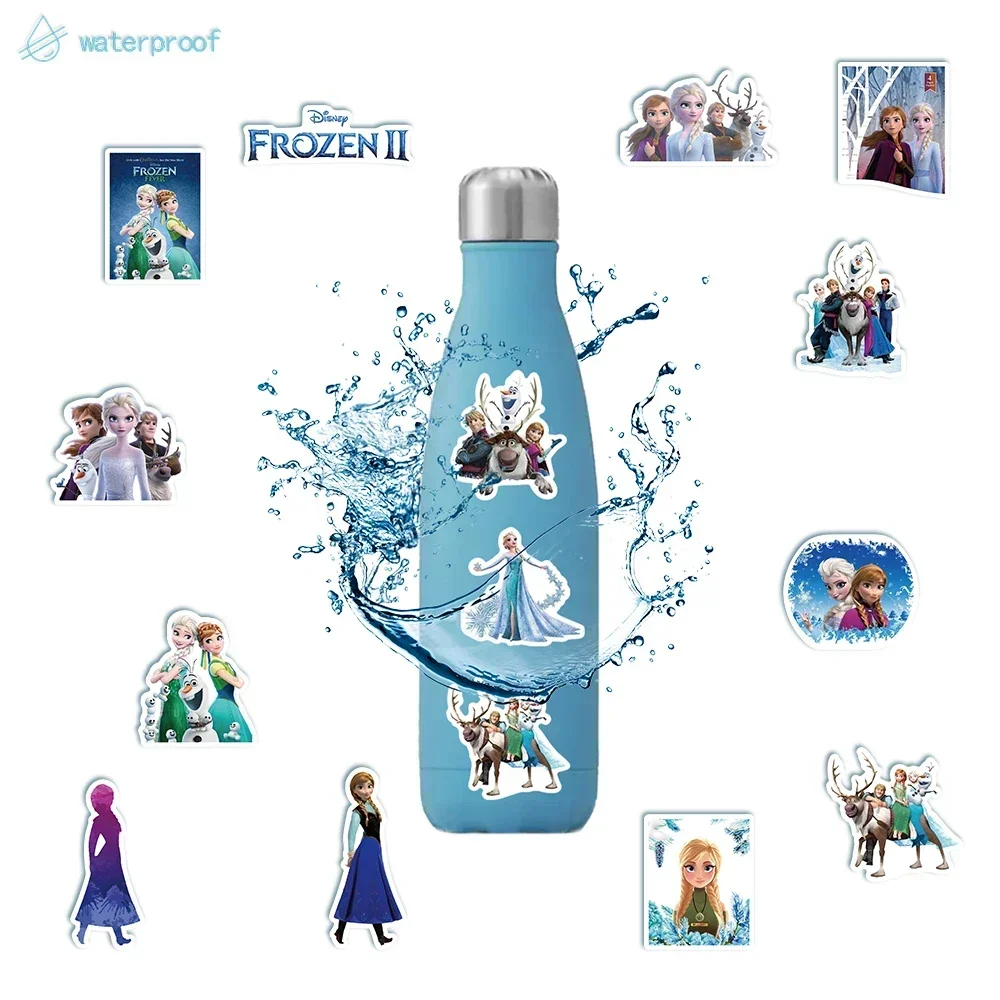 50pcs Disney Anime Frozen Stickers Kawaii Princess Elsa Graffiti Decal for Kid DIY Notebook Bike Phone Car Aesthetic Sticker Toy