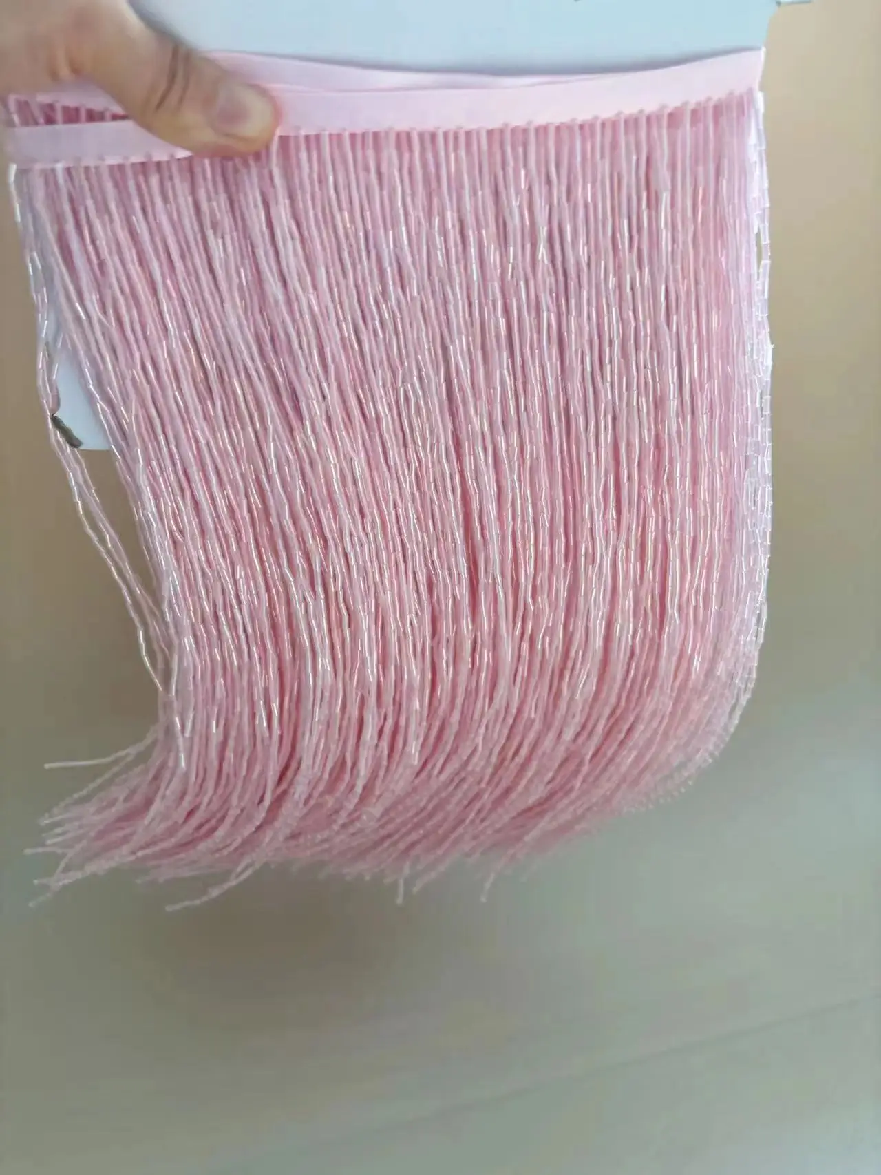 1 Yard 11.8 inches Fringe Beads Trim Tassel Tape for Pink Costume Accessories,DIY Evening Clothing Supplies,Party Decor