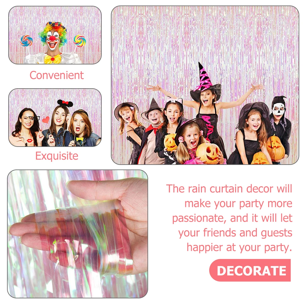 

2 Sets Background Wall Party Home Decor Curtains Hanging Tinsel Backdrop Tassel