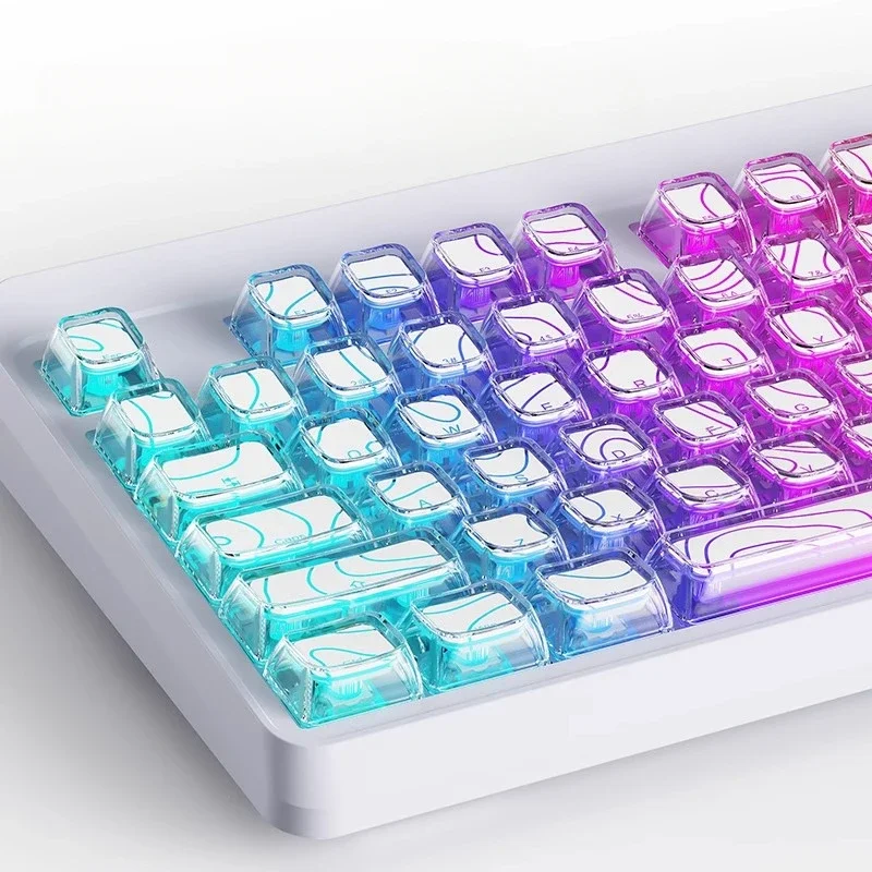 MiFuny Contour Line 3.0T Theme Keycap Set 113 Keys Customized PC Translucent MDA Profile Keycaps for Mechanical Keyboards Gifts