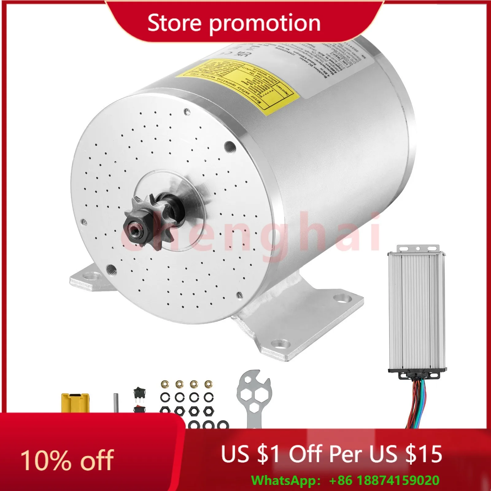 

2000W Electric Brushless DC Motor Kit 48V 4300rpm Motor with Upgraded Controller