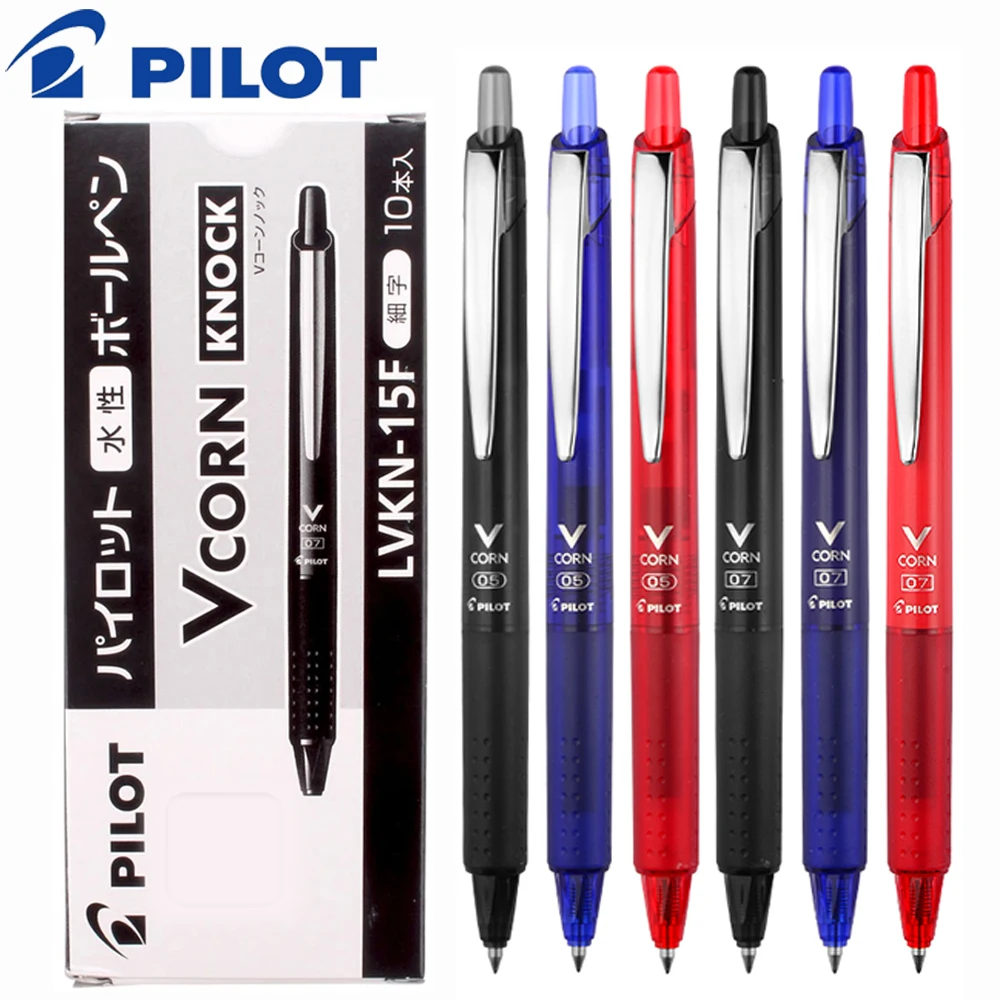 

10pcs Japan PILOT Gel Pen LVKN-15EF 0.5mm/0.7mm Press Vcorn Large Capacity Smooth Writing Office Signature Pen School Stationery