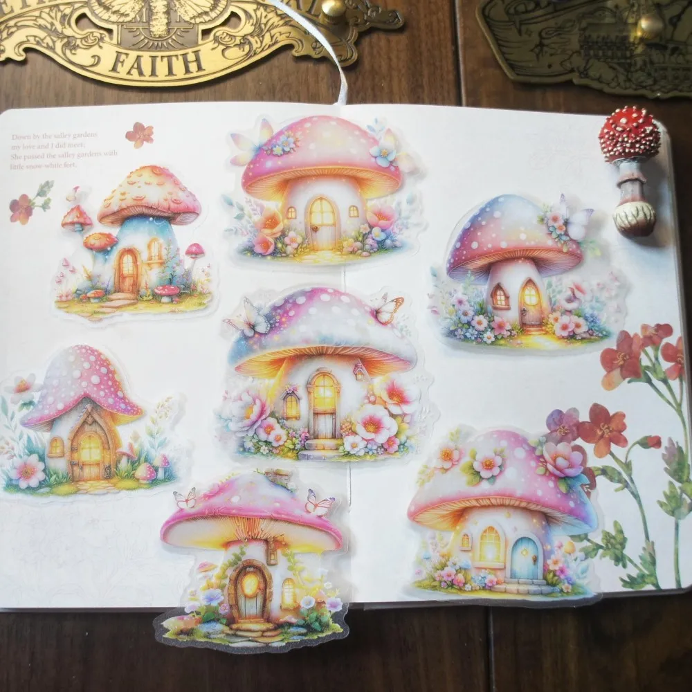 

10pcs Fairy Tale World Elf Cabin Style PVC Sticker Scrapbooking DIY Gift Packing Label Decoration Tag