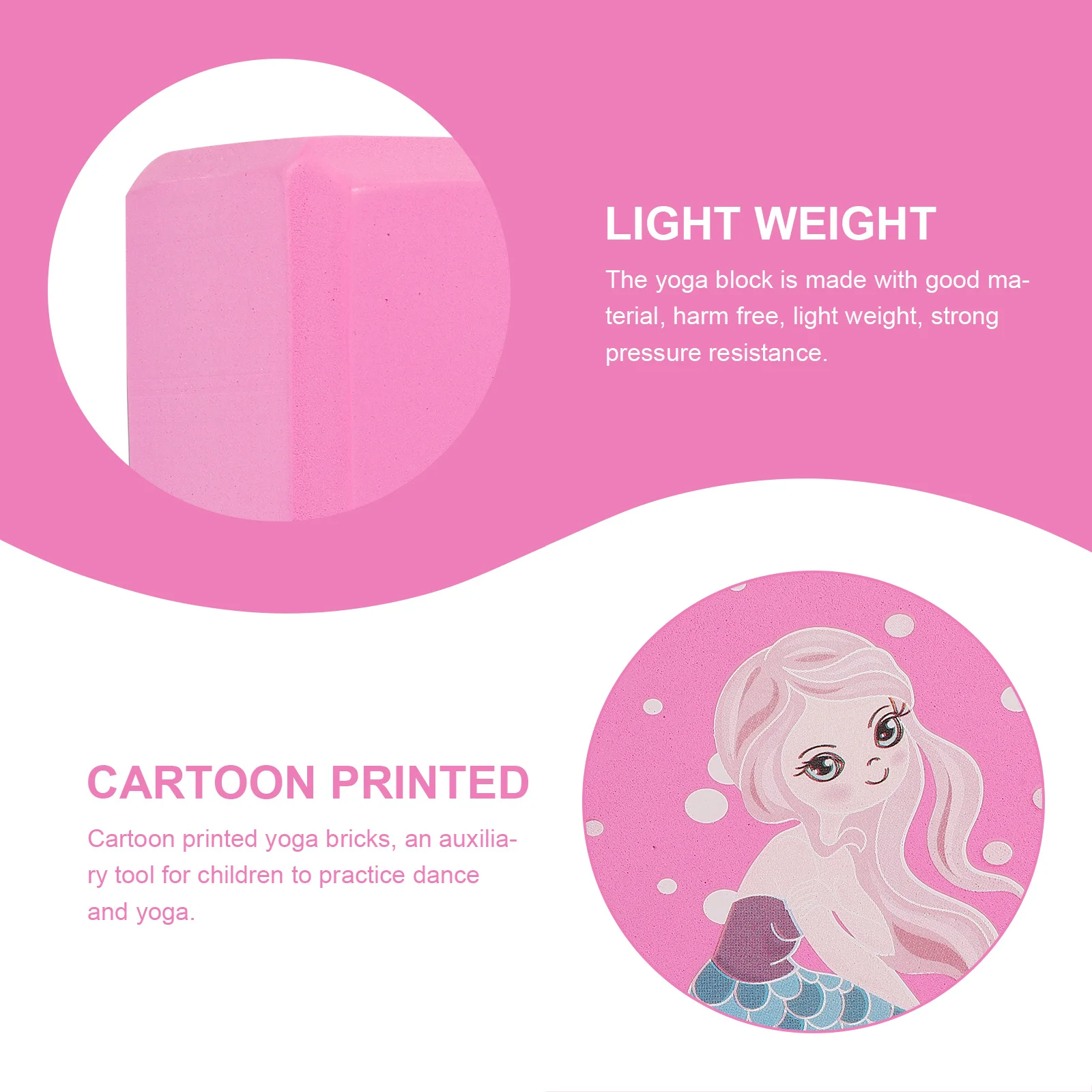 

1pc Yoga Block High Density Eva Foam Lightweight Non-Slip Brick For Stretching Hips Shoulders Chest Yoga