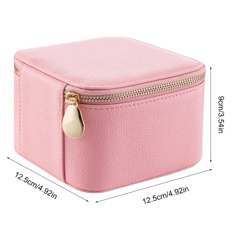 Elegant Jewelry Storage Case Convenient Jewellery PU Leather Earrings Rings Display Box Stylish Gift for Her