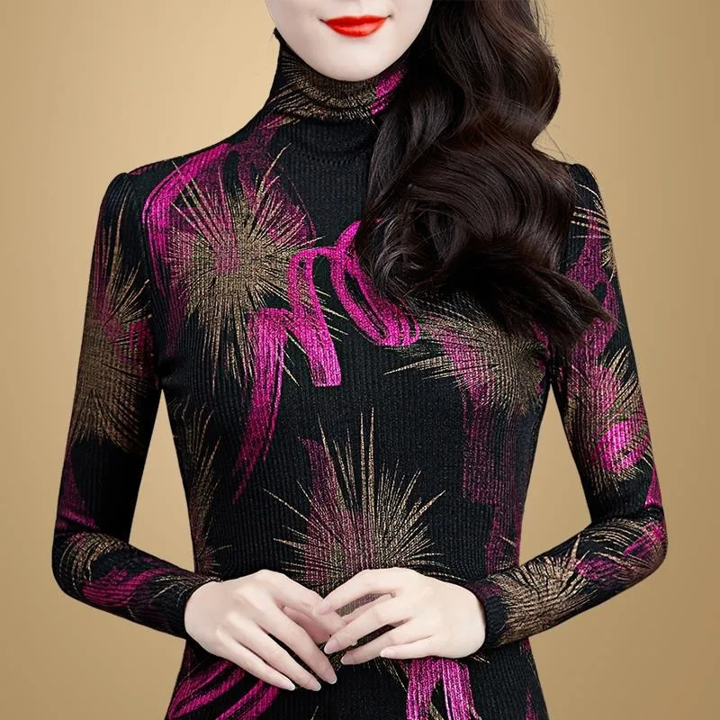 

Thickened Velvet Autumn and Winter Turtleneck Bottoming Shirt for Women with Long Sleeves and Stylish Tops