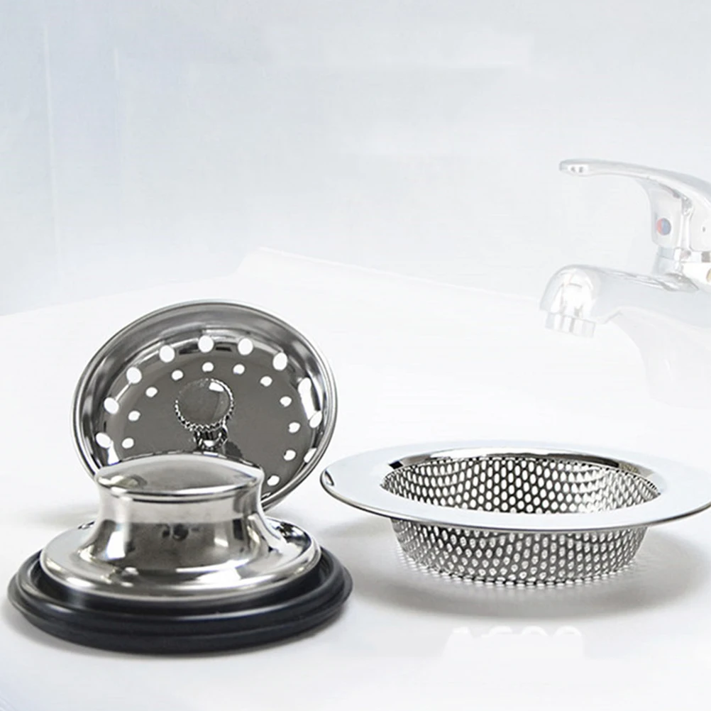 

Stainless Sink Drain Cover Hole Plug Kitchen Basin Water Stopper Leak Proof Kitchen Sink Hole Cover Rubber Seal Drain Cap For