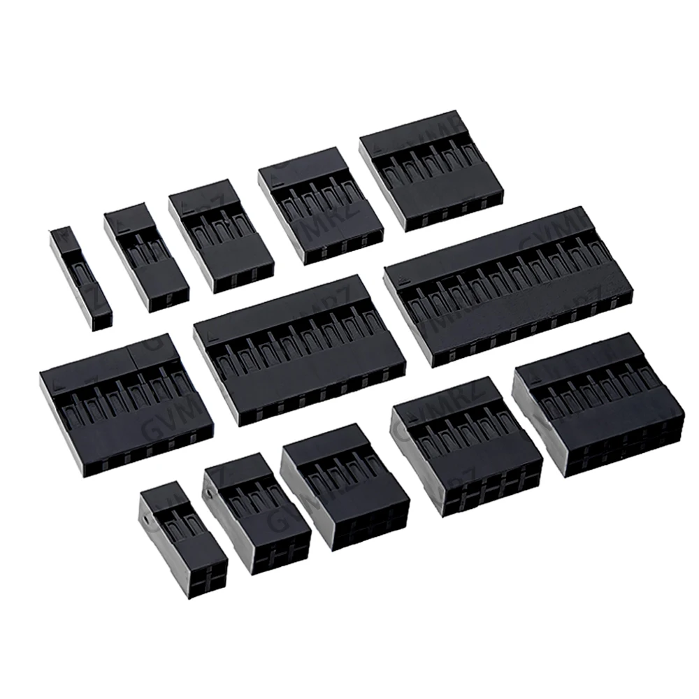 100PCS 1P/2P/3P/4P/5P/6P  Dupont Plastic Shell Plug 2.54mm Single Row Dupont Connector Housing 7P/8P/9P/10P