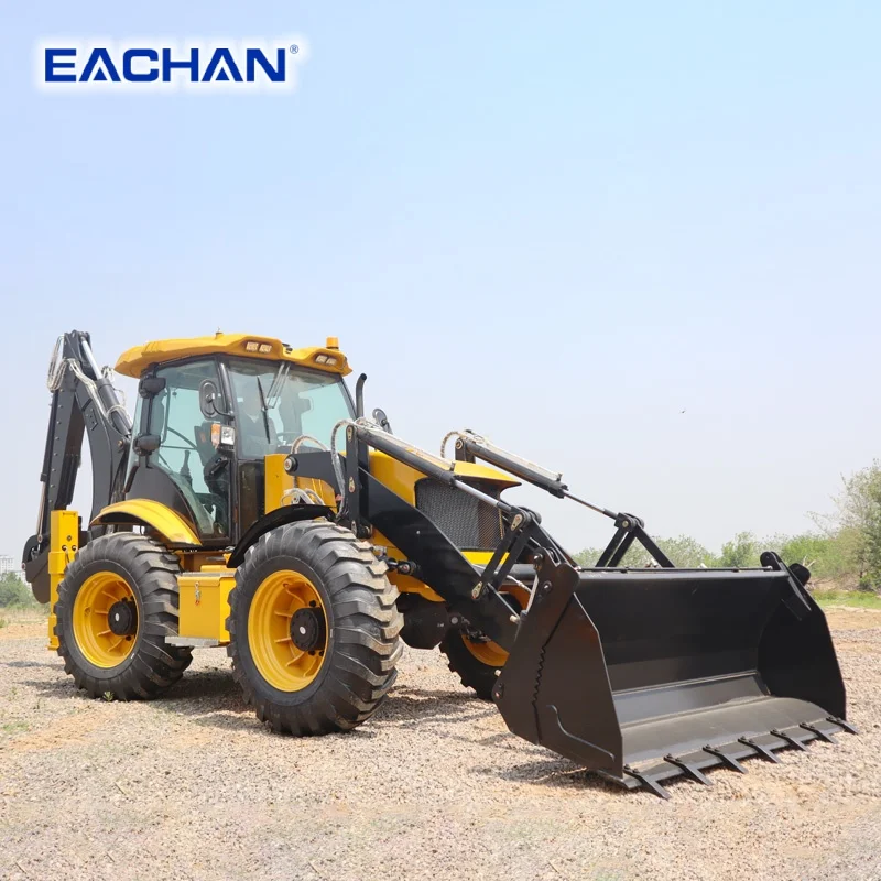 4WD Hydraulic Backhoe Loader Diesel Wheel Backhoe Loader Compact Farm Construction Machinery CE EPA Free Shipping Customized