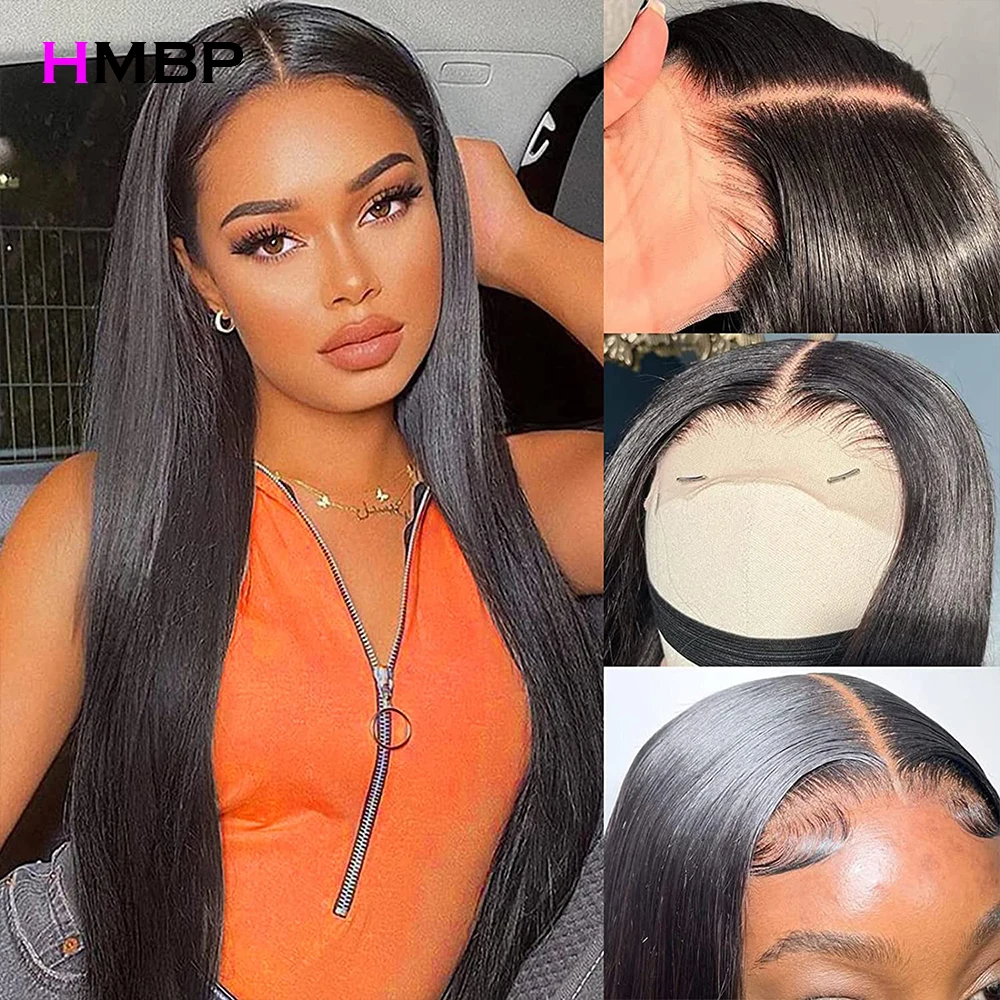 Perruque Full Lace Wig sans colle brésilienne naturelle, cheveux lisses, 13x4/13x6, pre-plucked, densité 250, HD