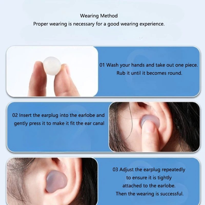 12Pcs Silicone Sleep Earplugs for Noise Reduction and Ear Protection Reusable Earplugs That Can Be Molded Suitable for Swimming