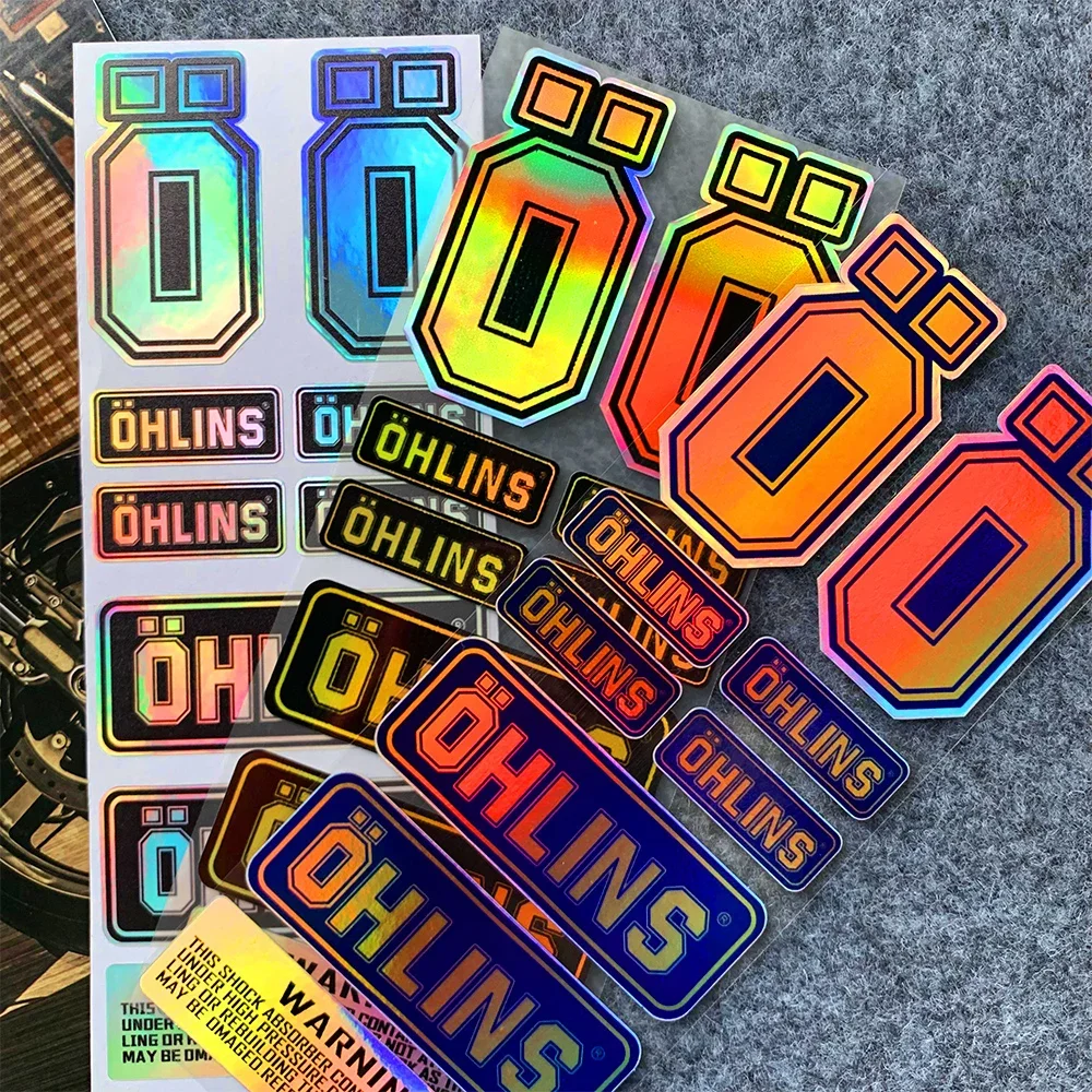 Reflective Motorcycle Suspension Shock Absorber Stickers Moto Body Helmets Decorative Decal Accessories for OHLINS