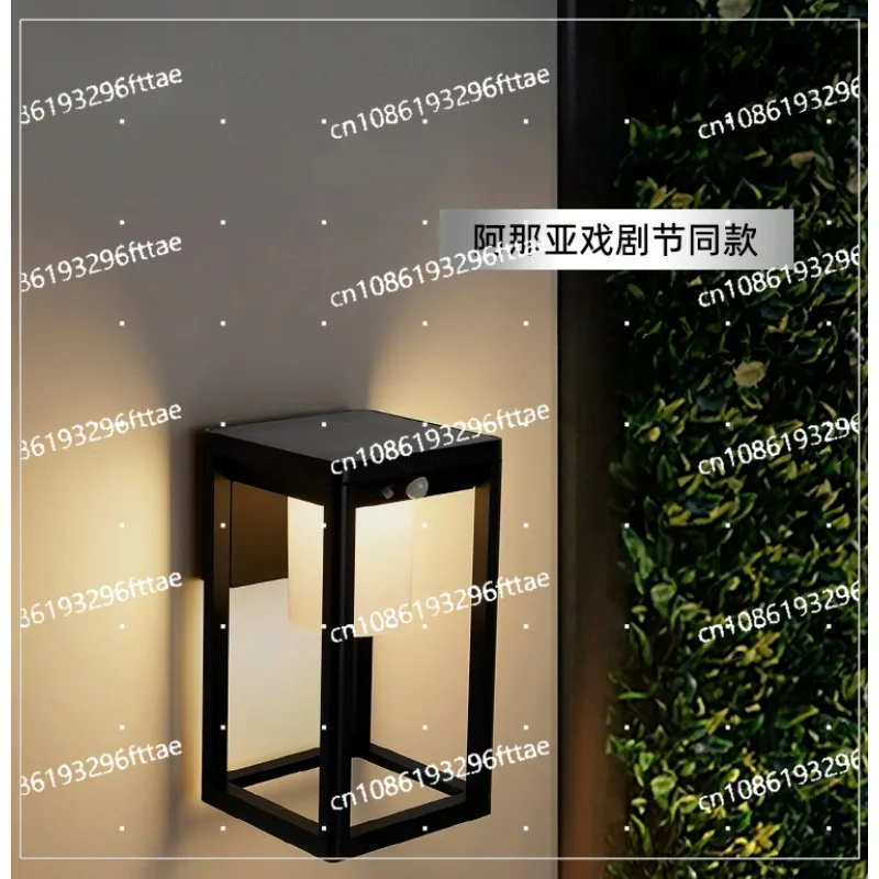 Solar induction wall lamp Outdoor garden Villa courtyard Lawn lamp Waterproof floor Outdoor lamp