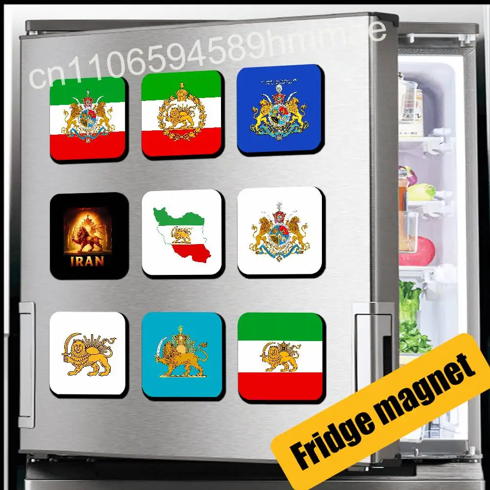 

For Imperial Coat of Arms of Iran national emblem Lion sun Crown Fridge Freezer Refrigerator Magnets Cabinet Magnetic Card Case