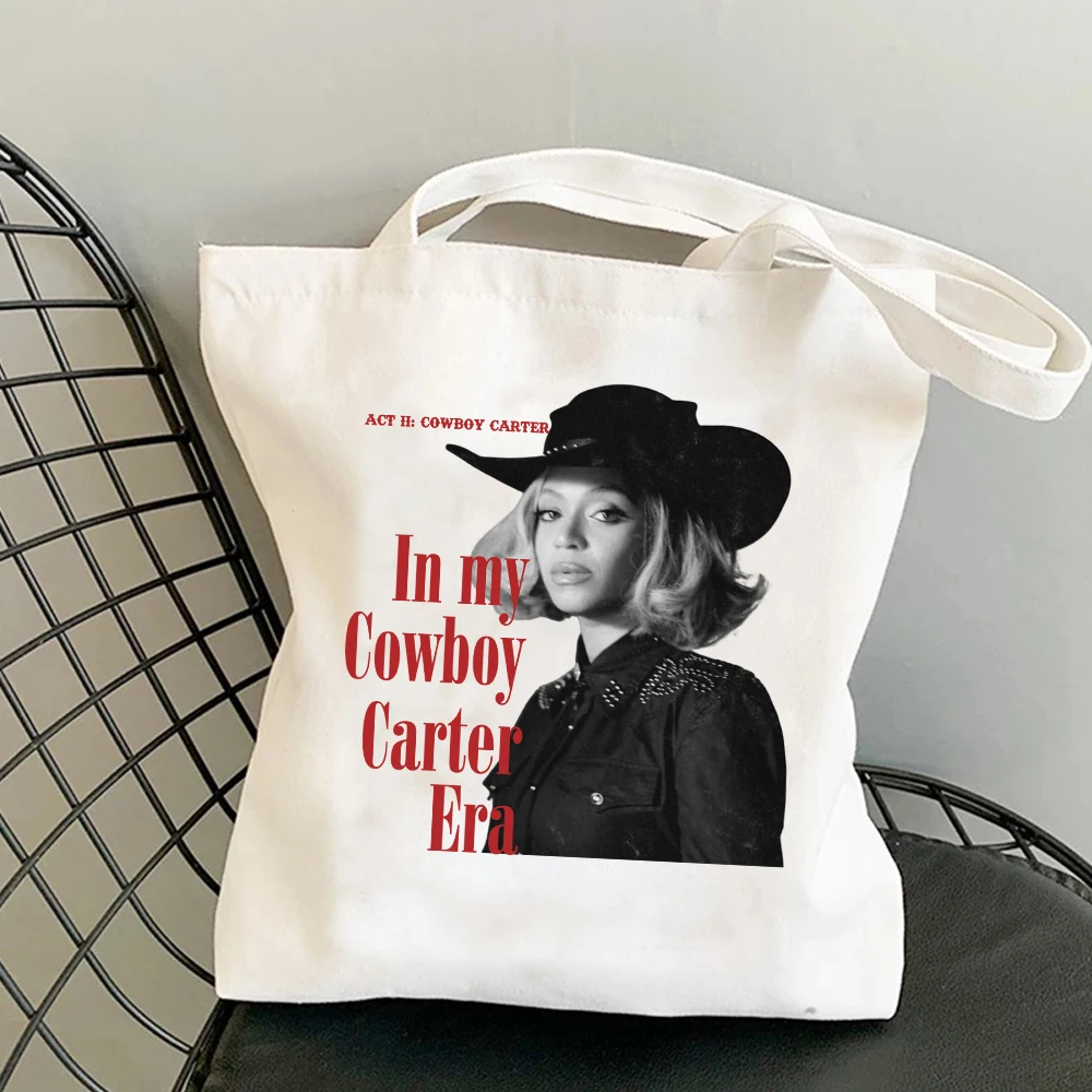 2024 Beyonce Cowboy Carter Album Fashion Women\'s Shopping Bag Summer Large Capacity Casual Canvas Letter Bag