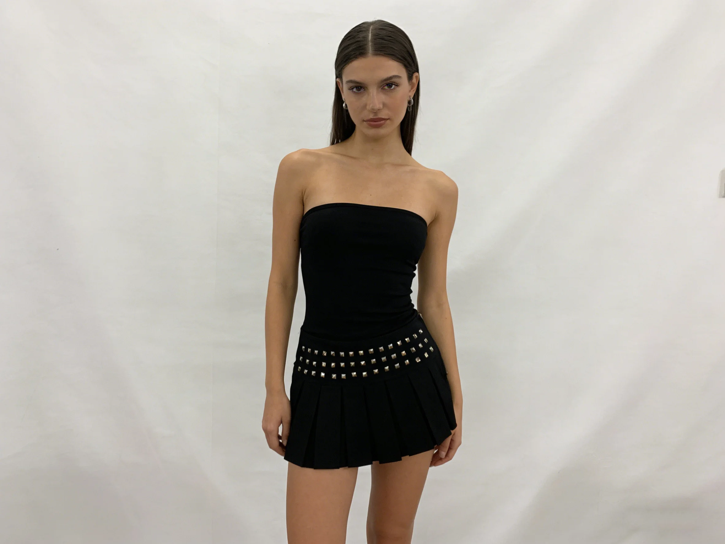 

Gothic Punk Dark Hot Diamond Skirt Black Sexy Hot Girl Side Zipper Low Waist Skirt