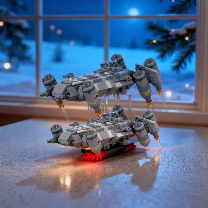 

665pcs MOC Micro Diorama The Onyx Cinder Takes Off Model Building Blocks Assemble DIY Christmas Gifts Brick Toy Birthday