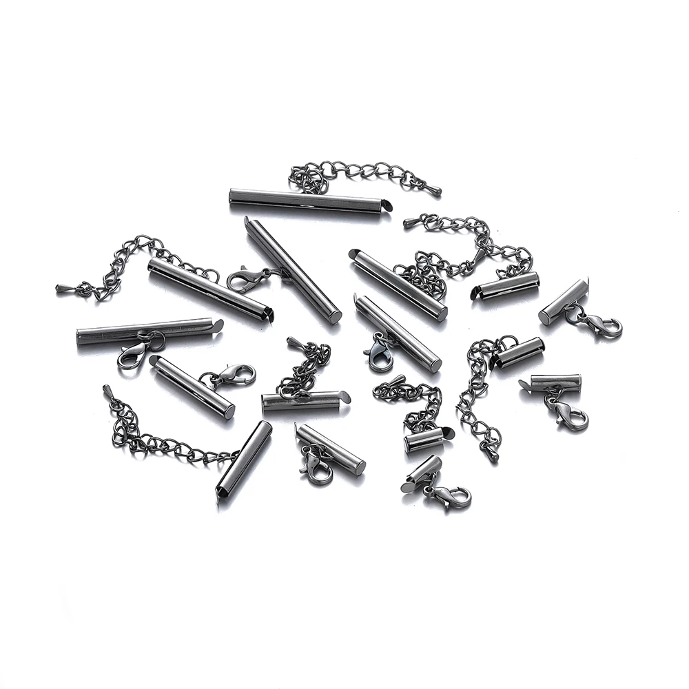 10Set 10-40mm Metall Armband End Anschlüsse Schiebe Verschluss Verlängerung Hummer Verschlüsse Schiebe Haken Schwanz Kette für DIY Schmuck Machen