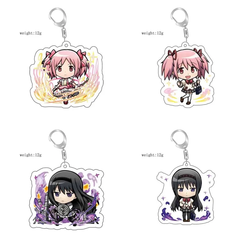 Cartoon Anime Puella Magi Madoka Magica Figures Kaname Madoka Akemi Homura Cosplay Acrylic Key Chains Fans Christmas Gifts