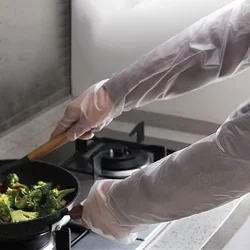 Disposable long arm gloves, sleeve sleeves, integrated waterproof, extended and thickened CPE hand film, household gloves