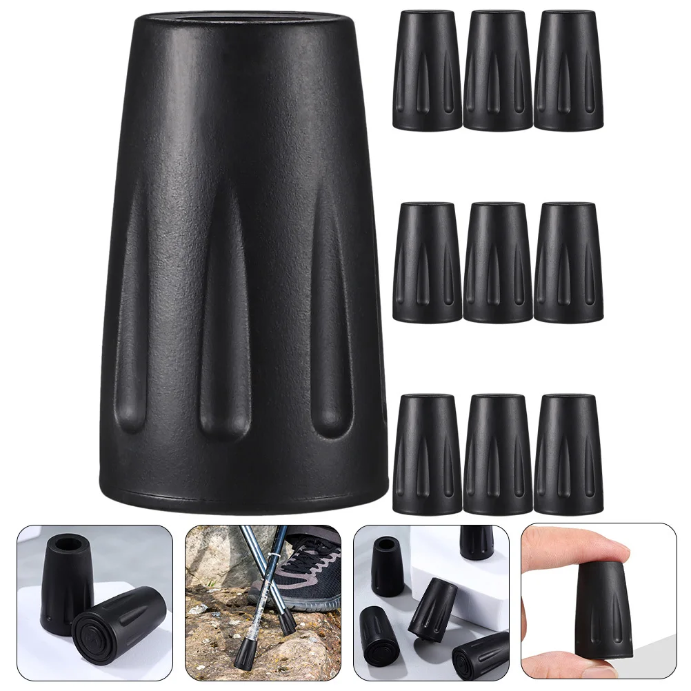 

10pcs Anti-Skid Crutch Replacement Cane Tips Thick Trekking Pole Tips Walking Stick Foot Pads Mud Snow Protection Durable