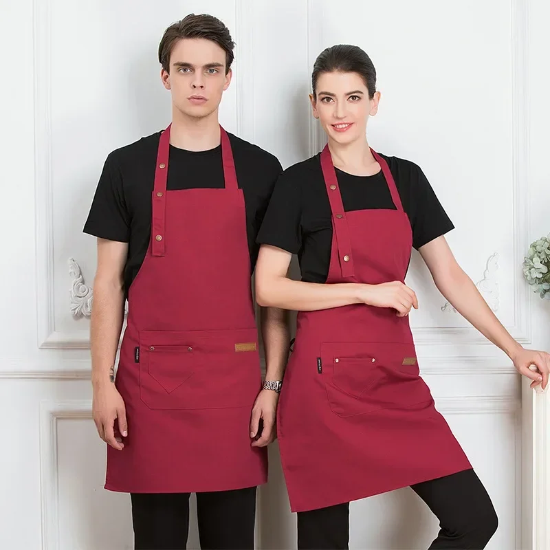 Waterproof Kitchen Aprons for Woman Men Chef Work Apron for Grill Restaurant Bar Shop Cafes Beauty Nails Studios Uniform